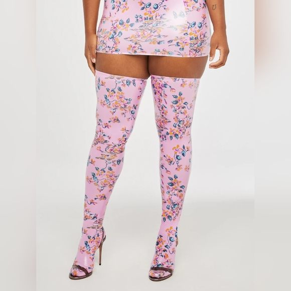 SAVAGE X FENTY LEGS FOR DAYS STAY-UP STOCKINGS FLOWER BURST SIZE XS/S - Picture 3 of 7